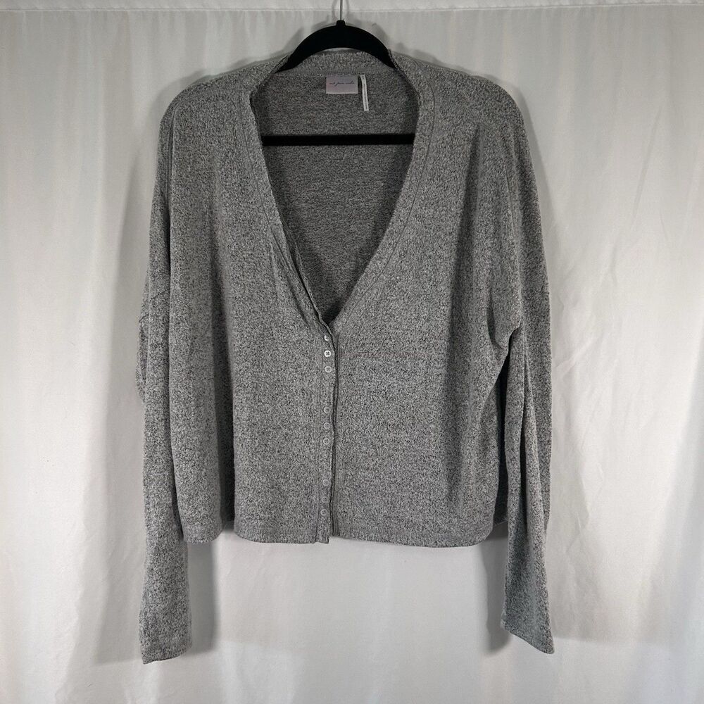 Out from Under Cardigan Women's Medium Grey Button Front Long Sleeve